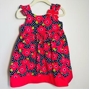 Gymboree Easter Spring Dress, Sz 18-24 mo, Navy & Coral Floral
